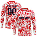 Custom Basketball Soccer Football Shooting Long T-Shirt for Adults and Kids Red enthsush
