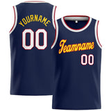 Custom Stitched Basketball Jersey for Men, Women And Kids Navy-White-Red-Yellow