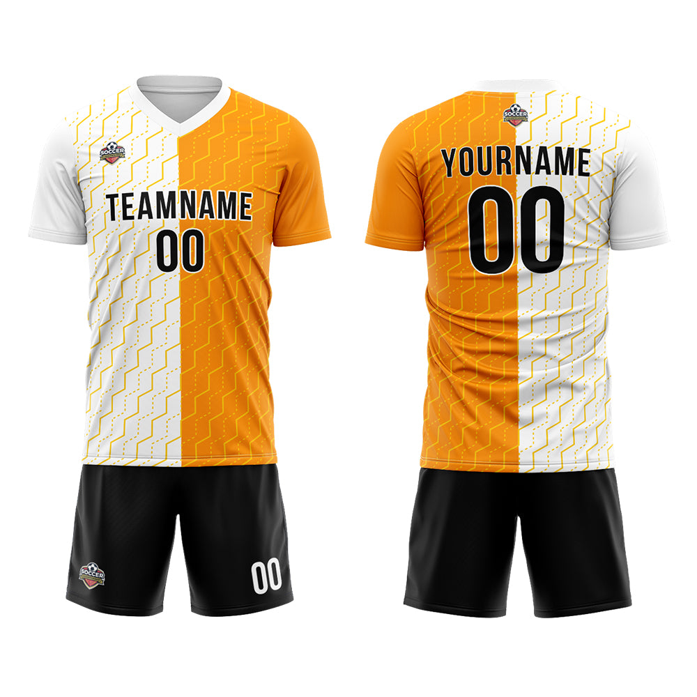 Custom Soccer Jerseys for Men Women Personalized Soccer Uniforms for Adult and Kid White-Orange enthsush