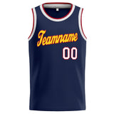 Custom Stitched Basketball Jersey for Men, Women And Kids Navy-White-Red-Yellow