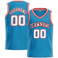 Custom Stitched Basketball Jersey for Men, Women And Kids Aqua-White-Red enthsush