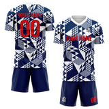 Custom Soccer Jerseys for Men Women Personalized Soccer Uniforms for Adult and Kid Light Navy-White