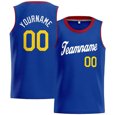 Custom Stitched Basketball Jersey for Men, Women And Kids Blue-White-Yellow-Red enthsush