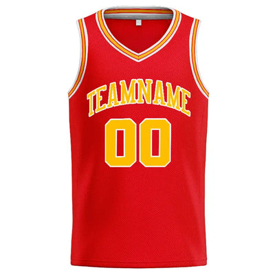 Custom Stitched Basketball Jersey for Men, Women And Kids Red-Yellow-White enthsush