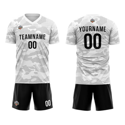 Custom Soccer Jerseys for Men Women Personalized Soccer Uniforms for Adult and Kid White-Black enthsush