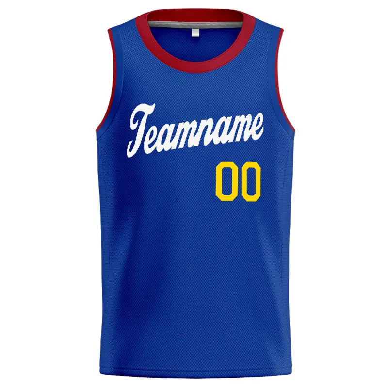 Custom Stitched Basketball Jersey for Men, Women And Kids Blue-White-Yellow-Red enthsush