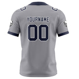 Custom Gray Navy Football Jersey Personalized Football Shirts for Men Women  Printed Team Name Number Logo