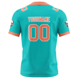 Custom Cyan Pink Football Jersey Personalized Football Shirts for Men Women  Printed Team Name Number Logo