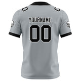 Custom Grey Black Football Jersey Personalized Football Shirts for Men Women  Printed Team Name Number Logo