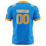 Custom Blue Orange Football Jersey Personalized Football Shirts for Men Women  Printed Team Name Number Logo