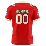 Custom Red Cream Football Jersey Personalized Football Shirts for Men Women  Printed Team Name Number Logo