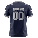 Custom Navy Gray Football Jersey Personalized Football Shirts for Men Women  Printed Team Name Number Logo