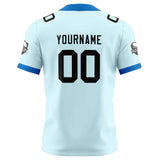 Custom Cyan Black Football Jersey Personalized Football Shirts for Men Women  Printed Team Name Number Logo