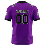 Custom Purple Black Football Jersey Personalized Football Shirts for Men Women  Printed Team Name Number Logo