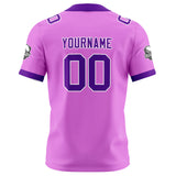 Custom Pink Purple Football Jersey Personalized Football Shirts for Men Women  Printed Team Name Number Logo