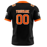 Custom Black Orange Football Jersey Personalized Football Shirts for Men Women  Printed Team Name Number Logo