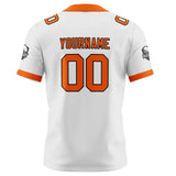 Custom White Orange Football Jersey Personalized Football Shirts for Men Women  Printed Team Name Number Logo