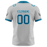 Custom Grey Blue Football Jersey Personalized Football Shirts for Men Women  Printed Team Name Number Logo
