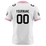 Custom White Pink Football Jersey Personalized Football Shirts for Men Women  Printed Team Name Number Logo