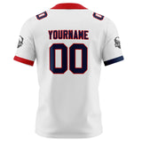 Custom White Navy Red Football Jersey Personalized Football Shirts for Men Women  Printed Team Name Number Logo