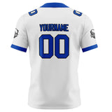 Custom White Blue Football Jersey Personalized Football Shirts for Men Women  Printed Team Name Number Logo
