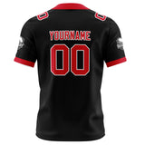 Custom Black Red Football Jersey Personalized Football Shirts for Men Women  Printed Team Name Number Logo