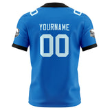 Custom Blue Cyan Football Jersey Personalized Football Shirts for Men Women  Printed Team Name Number Logo