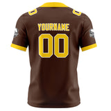 Custom Brown Yellow Football Jersey Personalized Football Shirts for Men Women  Printed Team Name Number Logo