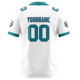 Custom White Aqua Football Jersey Personalized Football Shirts for Men Women  Printed Team Name Number Logo