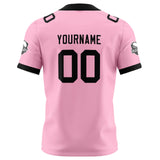 Custom Pink Black Football Jersey Personalized Football Shirts for Men Women  Printed Team Name Number Logo