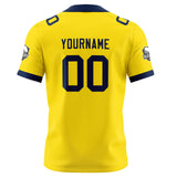 Custom Yellow Navy Football Jersey Personalized Football Shirts for Men Women  Printed Team Name Number Logo