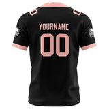Custom Black Pink Football Jersey Personalized Football Shirts for Men Women  Printed Team Name Number Logo