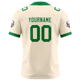 Custom Cream Green Football Jersey Personalized Football Shirts for Men Women  Printed Team Name Number Logo