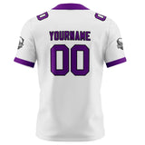 Custom White Purple Football Jersey Personalized Football Shirts for Men Women  Printed Team Name Number Logo