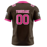 Custom Brown Pink Football Jersey Personalized Football Shirts for Men Women  Printed Team Name Number Logo