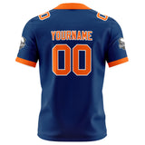 Custom Blue Orange Football Jersey Personalized Football Shirts for Men Women  Printed Team Name Number Logo
