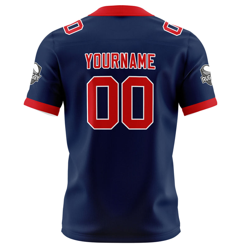 Custom Navy Red Football Jersey Personalized Football Shirts for Men Women  Printed Team Name Number Logo