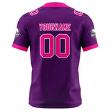 Custom Purple Pink Football Jersey Personalized Football Shirts for Men Women  Printed Team Name Number Logo