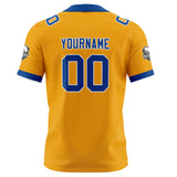 Custom Yellow Blue Football Jersey Personalized Football Shirts for Men Women  Printed Team Name Number Logo