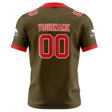 Custom Brown Red Football Jersey Personalized Football Shirts for Men Women  Printed Team Name Number Logo