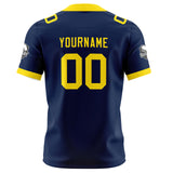 Custom Navy Yellow Football Jersey Personalized Football Shirts for Men Women  Printed Team Name Number Logo