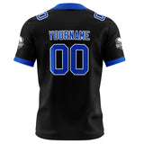 Custom Black Blue Football Jersey Personalized Football Shirts for Men Women  Printed Team Name Number Logo