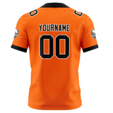 Custom Orange Black Football Jersey Personalized Football Shirts for Men Women  Printed Team Name Number Logo