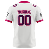 Custom White Pink Football Jersey Personalized Football Shirts for Men Women  Printed Team Name Number Logo