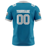 Custom Blue Grey Football Jersey Personalized Football Shirts for Men Women  Printed Team Name Number Logo