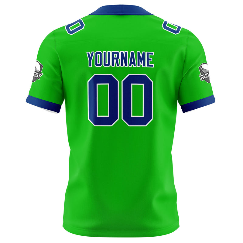 Custom Green Blue Football Jersey Personalized Football Shirts for Men Women  Printed Team Name Number Logo