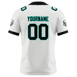 Custom White Black Football Jersey Personalized Football Shirts for Men Women  Printed Team Name Number Logo