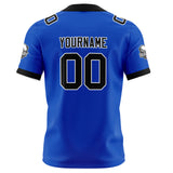 Custom Blue Black Football Jersey Personalized Football Shirts for Men Women  Printed Team Name Number Logo