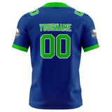 Custom Blue Green Football Jersey Personalized Football Shirts for Men Women  Printed Team Name Number Logo