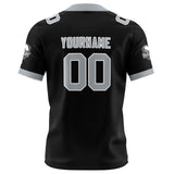Custom Black Grey Football Jersey Personalized Football Shirts for Men Women  Printed Team Name Number Logo